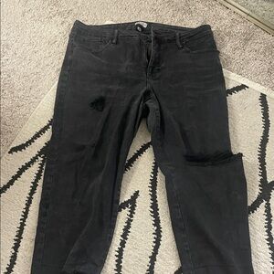 Distressed Black Women's Jeans